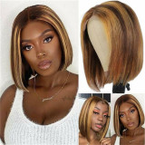P4/27 Piano Highlight Omber lace front wig Cross border hair replacement in piano color
