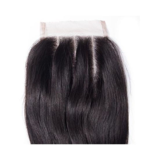4*4closure three part large in stock Transparent lace Three distributions