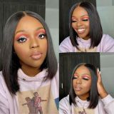 13*4 Bob Lace Frontal Wigs Big Size Lace Large lace splicing wave head genuine