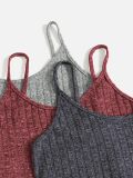 New ribbed knitted casual two-piece set with exposed navel suspender and high waist strap shorts set