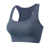 Large size lingerie, women's sports bra, yoga beauty vest, gathered and fixed shoulder strap bra