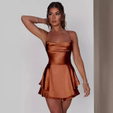 2024 summer hot selling sexy slim fit, backless solid color suspender dress and pants
