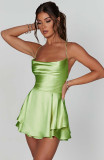 2024 summer hot selling sexy slim fit, backless solid color suspender dress and pants