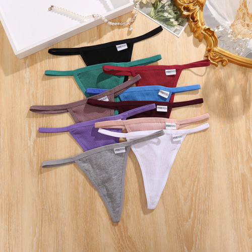 Women's underwear thong low waisted seamless sexy threaded cotton underwear