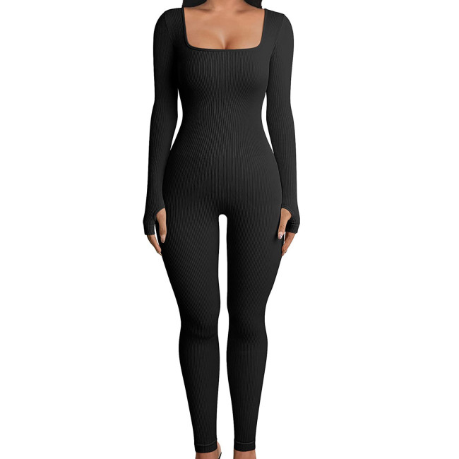 Yoga jumpsuit, sports and fitness jumpsuit, tight fitting long sleeved