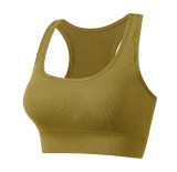 Large size lingerie, women's sports bra, yoga beauty vest, gathered and fixed shoulder strap bra