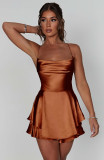 2024 summer hot selling sexy slim fit, backless solid color suspender dress and pants