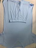 Summer Short sleeved Set Solid Color Mid length Split Short sleeved Shorts Set