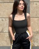 Summer Thread Tight Clothing Sexy Square Neck Sleeveless Tank Top Tight Clothing