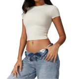 Casual versatile tight fitting quick drying fitness top, yoga suit, running Pilates sports T-shirt