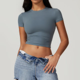 Casual versatile tight fitting quick drying fitness top, yoga suit, running Pilates sports T-shirt
