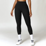 Quick drying hip lifting yoga pants, brushed high waisted fitness pants, sports leggings