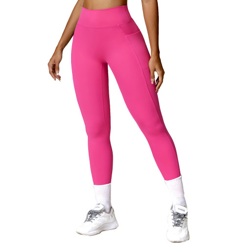 Quick drying hip lifting yoga pants, brushed high waisted fitness pants, sports leggings