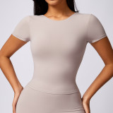 Yoga suit, running sports T-shirt, quick drying fitness short sleeves