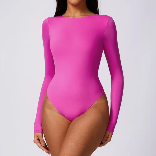 Underlay shaping triangle jumpsuit, body slimming, long sleeved yoga jumpsuit
