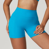 Hip lifting, high waist yoga shorts, pocket tight gym running shorts