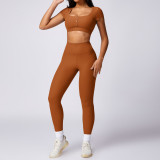 Running fitness short sleeved long pants exercise set yoga suit