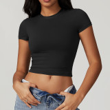 Casual versatile tight fitting quick drying fitness top, yoga suit, running Pilates sports T-shirt