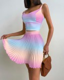 New floral print camisole and pleated skirt set