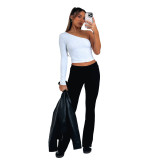 Fashionable, Comfortable, Slim Fit, Reverse Waist, Low Waist Flare Pants