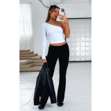 Fashionable, Comfortable, Slim Fit, Reverse Waist, Low Waist Flare Pants