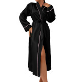 Fashionable imitation silk pajamas, ice thin sexy women's bathrobe pajamas