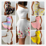 New floral print camisole and pleated skirt set