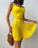 New floral print camisole and pleated skirt set