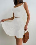 New floral print camisole and pleated skirt set