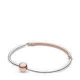 New Rose Gold Round Head Three Section Bracelet Jewelry DIY Basic Men's and Women's Valentine's Day Bracelet