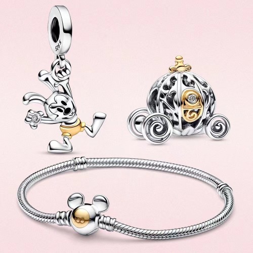 Copper Mickey Mouse Classic Wonderful Fairy Chain Buckle Snake Bone Bracelet