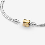 White copper material plated with silver letters snake bone chain dual color bucket buckle snake bone chain bracelet DIY