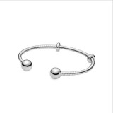 Silver Plated Fixed Beads Open Style Bracelet Silver Bracelet DIY Jewelry Fashion Mickey Silver Bracelet Bracelet