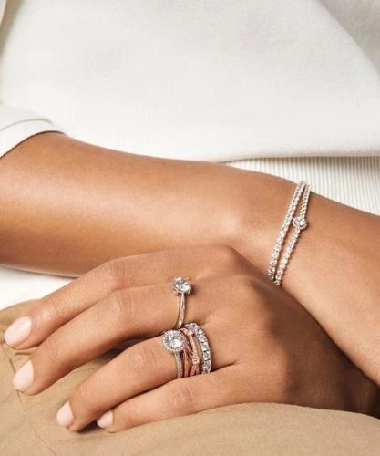 White copper glittering halo plain chain tennis bracelet, female creative light luxury niche gift jewelry, sweet