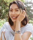 White copper bracelet inlaid with DIY silver bead chain, Valentine's Day basic chain, snake bone chain buckle