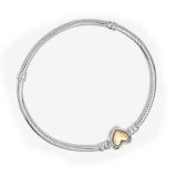 Gold dome plated 14K gold peach heart chain buckle snake bone chain minimalist bracelet DIY string decoration bracelet