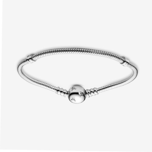 S925 Sterling Silver DIY Snake Bone Bracelet Mickey Snake Bone Base Chain with Stone Round Head Chain Buckle Classic