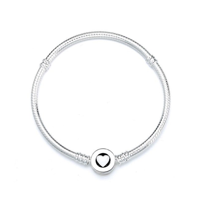 Silver Plated Bracelet Bracelet Love Micro Label White Copper Material Open Drop Glue Bracelet Light Luxury