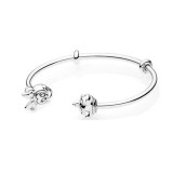Fixed bead open style silver bracelet DIY jewelry fashionable Mickey silver bracelet bracelet