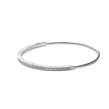 Platinum Plated Gold Bracelet New Signature Series I-D Open Classic Diamond Bracelet