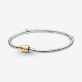 White copper material plated with silver letters snake bone chain dual color bucket buckle snake bone chain bracelet DIY