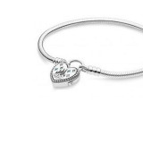 Lock head, padlock buckle, silver castle bracelet, DIY basic chain, white copper snake bone chain, female bracelet