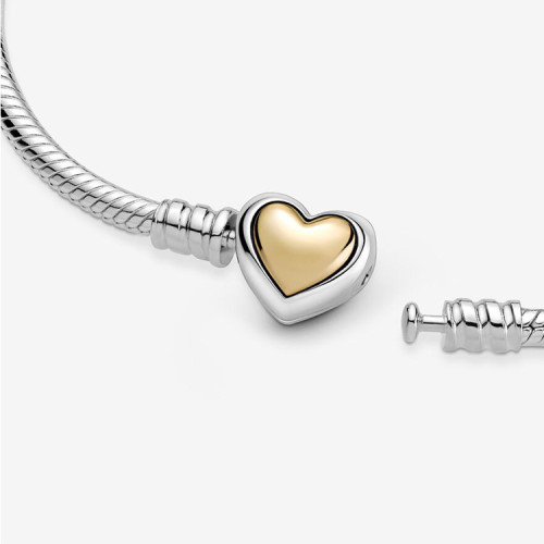 Gold dome plated 14K gold peach heart chain buckle snake bone chain minimalist bracelet DIY string decoration bracelet