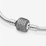 Silver Plated Bracelet Women's Square Chain Buckle DIY Handicraft Accessories Shining Thai Silver Snake Bone Chain