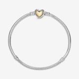 Gold dome plated 14K gold peach heart chain buckle snake bone chain minimalist bracelet DIY string decoration bracelet