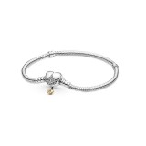 White Copper Bracelet New Product Phalaenopsis Buckle Snake Bone Chain String Hanging Beads DIY Thread Bracelet Accessories