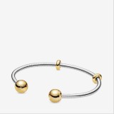 Silver Plated Fixed Beads Open Style Bracelet Silver Bracelet DIY Jewelry Fashion Mickey Silver Bracelet Bracelet