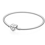 Silver Plated Bracelet Classic Style Forever Family Harmony Love shaped Buckle Women's Bracelet Gift Light Luxury