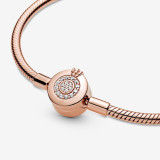 Bracelet Shining Crown Plated Rose Gold Crown O Snake Bone Chain Plated Gold DIY White Copper Base Chain