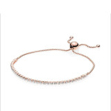 New Rose Gold Sliding Buckle Adjustable Sparkling Bracelet DIY Bracelet
